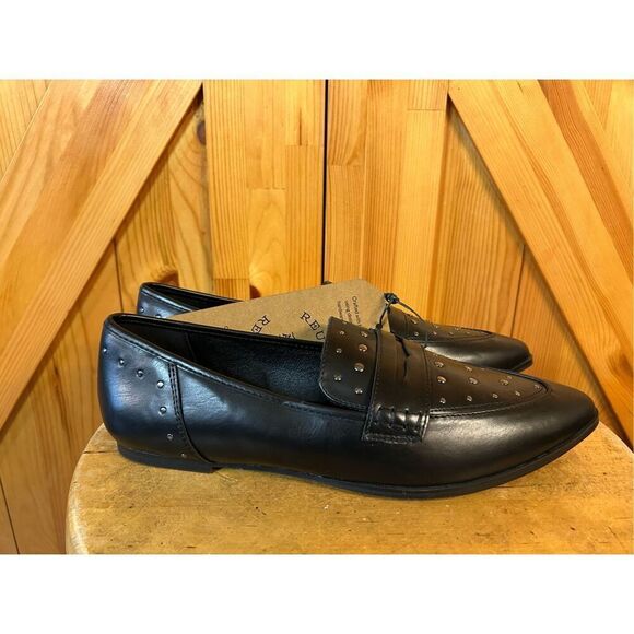 Frye and Co women’s Elara black studded pointed toes shoes size 8.5M Nwt - Picture 3 of 8